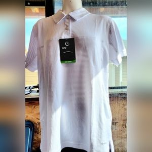 On Tour Golf Shirt Collared White Nwt women's